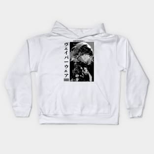 Black and White Japanese Anime and Manga Streetwear Kawaii Waifu Girl Kids Hoodie